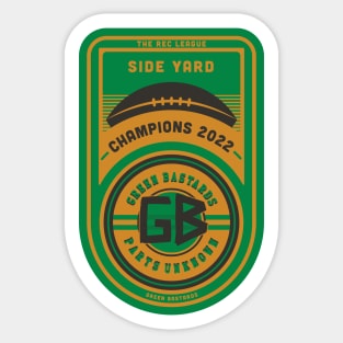 Side Yard Division Champions 2022 Sticker